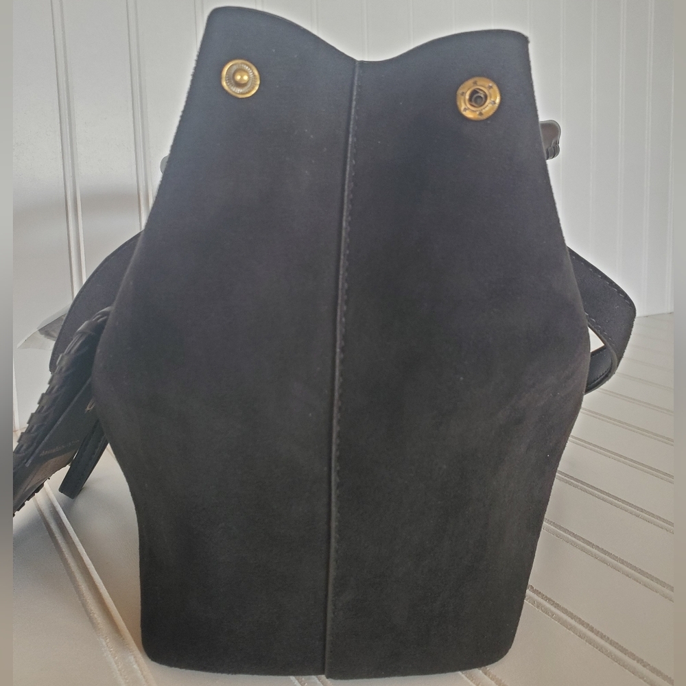 House of Harlow 1960 Black Suede Luxe Satchel NWT - Picture 5 of 9